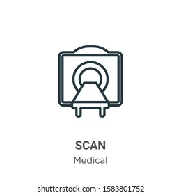 Scan outline vector icon. Thin line black scan icon, flat vector simple element illustration from editable medical concept isolated on white background