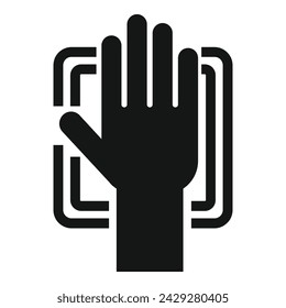 Scan palm hand icon simple vector. Automatic identity. Signature facial
