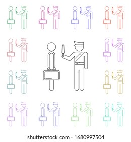 Scan a passenger multi color style icon. Simple thin line, outline vector of airport icons for ui and ux, website or mobile application