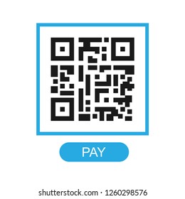 Scan to pay icon. Simple line icon. Isolate on white background.