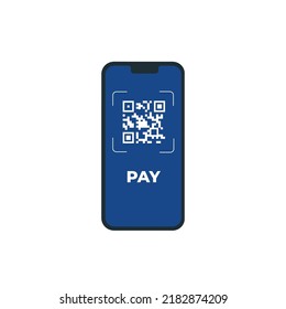 Scan to pay. Smartphone to scan QR code on paper for detail, technology and business concept. 