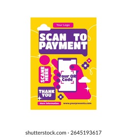 Scan to payment flyer poster template design