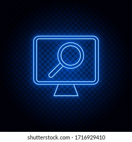 Scan, plane, airport blue neon vector icon
