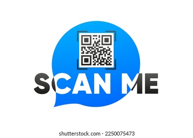 Scan the QR code banner. Scanning a QR code for a smartphone. QR code for mobile application, payment and phone. Vector illustration.