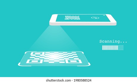 Scan QR Code. Concept image of QR code scanning by Smartphone.