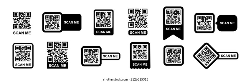 Scan QR code flat icon with phone. Barcode. Vector illustration.