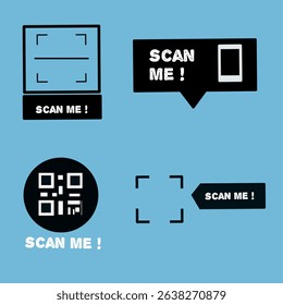 Scan qr code. Scan QR code flat icon with phone. QR Code template for mobile apps, payments and discounts. Mobile payment and quick response code. Vector illustration