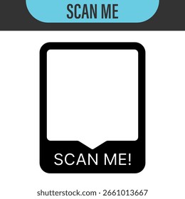 Scan qr code. Scan QR code flat icon with phone. Qr Code template for mobile app, payment and discounts. Barcode. Mobile payment and quick response codes. Scan me with smartphone. Vector illustration
