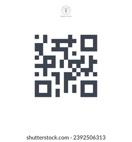 scan qr code icon. Barcode icon symbol vector illustration isolated on white background