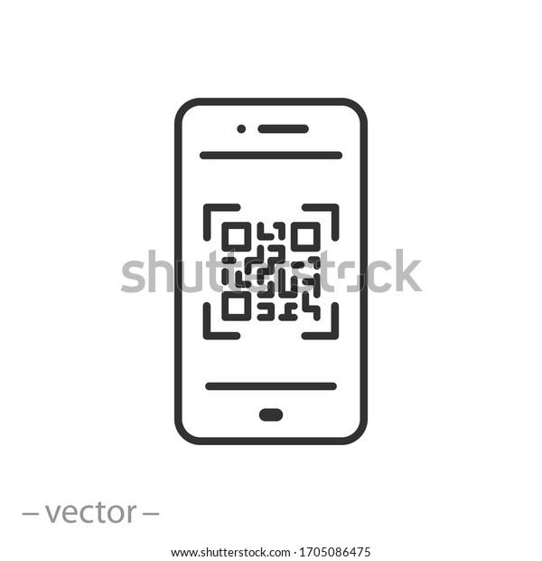 Scan Qr Code Icon Barcode Scanner Stock Vector Royalty Free 1705086475