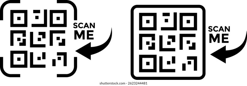 scan qr code icon. coding, information.  Smartphone usage. barcode sign. payment and identification. Simple digital scanning 
