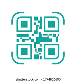 Scan qr code icon design. vector illustration