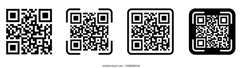 Scan QR code icon. Digital scanning qr code. QR code scan for smartphone. QR code for payment. - stock vector.