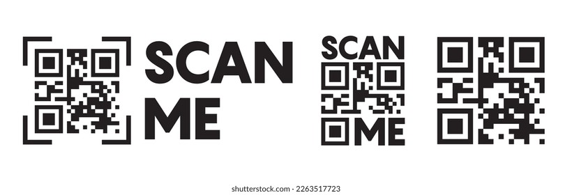 Scan QR code icon. Digital scanning qr code. QR code scan for smartphone. QR code for payment. - stock vector 10 eps.