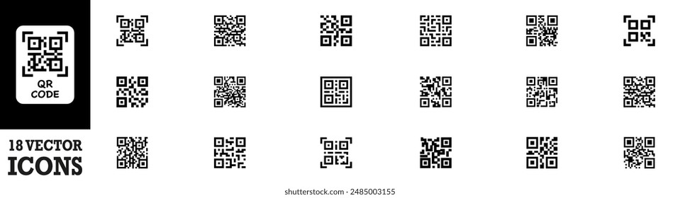 Scan QR code icon. Digital scanning code. QR code scan for smartphone. QR for payment. Scan QR code symbol. Vector Illustration. Vector Graphic. EPS 10