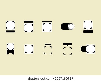 Scan Qr Code Icon Element Set