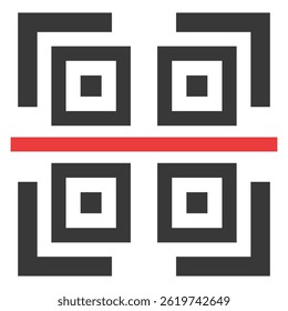 Scan QR code icon isolated on white background.