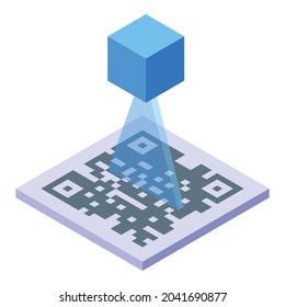 Scannen Sie QR-Code Icon isometrischen Vektor. Virtuelle Realität. Game-Telefon