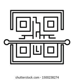 Scan qr code icon. Outline scan qr code vector icon for web design isolated on white background