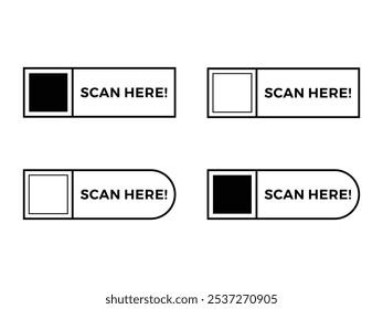 digitalize o ícone de código qr para pagamento, aplicativo móvel e ilustração de vetor de identificação no plano de fundo transparente