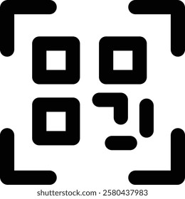 
scan qr code icon scanning code sign. Simple digital scanning qr code label, vector illustration
