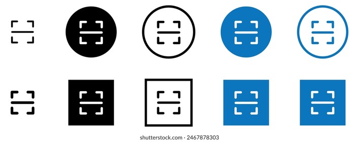 Scan qr code icon set, scanning code sign. Code scanner icon. Editable stroke.