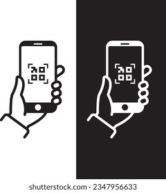 Scan QR code icon symbol illustration