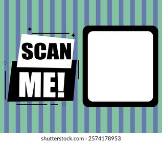 Scan QR code icon. Qr code scan template for smartphone to pay. QR code for mobile apps, payment and phone.