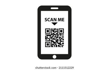  Scan QR Code Icon.  Vector Illustration
