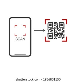 Scan QR code with Mobile phone, Stock Vector illustration isolated
