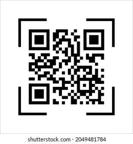 Scannen Sie QR-Code mit Mobiltelefon. Vektorgrafik auf weißem Hintergrund.