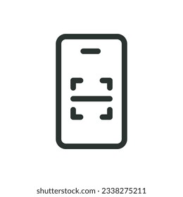 Scan QR code with mobile phone isolated icon, QR code smartphone scanner vector icon with editable stroke