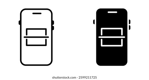 Scan QR code with mobile phone icon set, Symbol isolated white background. vector illustration. color editable.