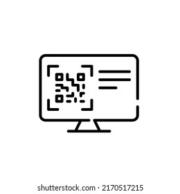 Scan a qr code on a website. Pixel perfect, editable stroke line icon