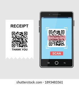 Scan QR code and pay receipt to smartphone