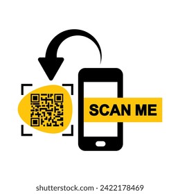 Scan QR code from smartphone. Scan me. Vector 10 Eps.