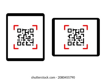 Scan QR code with tablet phone. Illustration vector