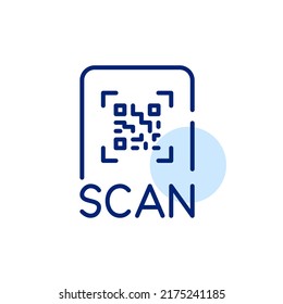 Scan a qr code using your smartphone. Pixel perfect, editable stroke line art icon