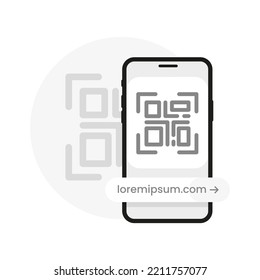 Scan Qr Code To Visit Website Concept Illustration Flat Design Vector Eps10. Modern Graphic Element For Landing Page, Empty State Ui, Infographic, Icon