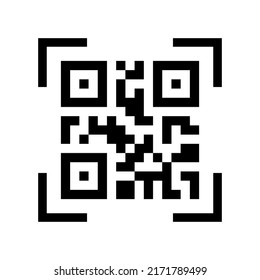 Scan QR code web design element. Qr code scanning icon