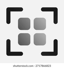 Icono de código de barras de marco QR