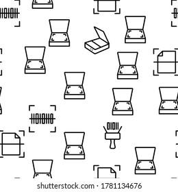 Scan Reading Vector Seamless Pattern Thin Line Illustration