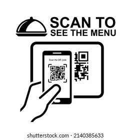 Scan to see the menu icon isolated on white background vector illustration.