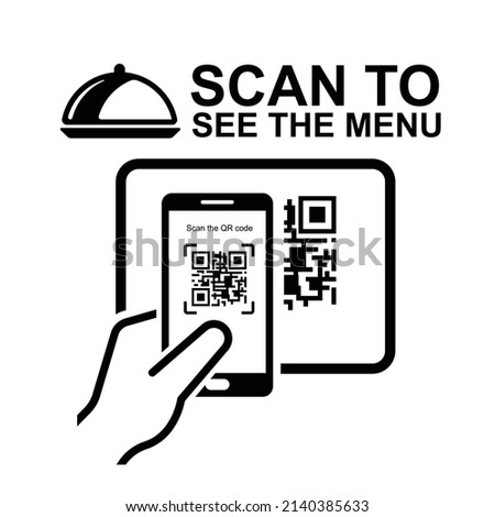 Scan to see the menu icon isolated on white background vector illustration.