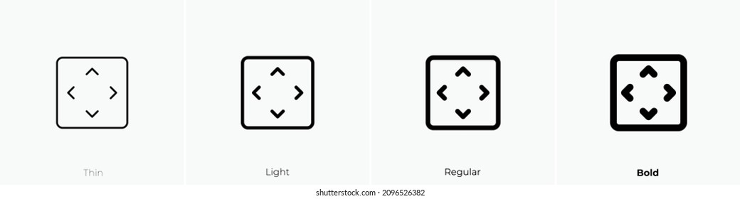 scan setting icon. Thin, Light Regular And Bold style design isolated on white background