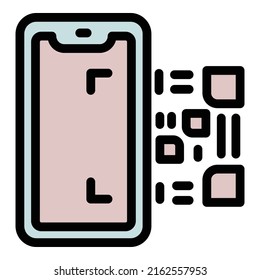 Scan smartphone icon outline vector. Screen scanner. Digital phone
