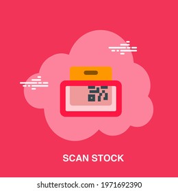 scan stock with red background flat concept design