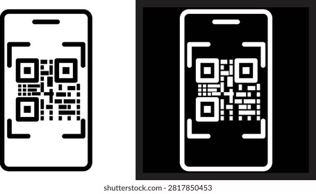 scan Two-tone version in black and white background
