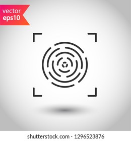 Scan vector icon. Fingerprint vector icon. Finger print vector sign. Linear thumbprint sign. Flat symbol. Illustration of authentication symbol.  EPS 10