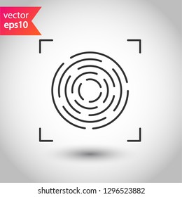 Scan vector icon. Fingerprint vector icon. Finger print vector sign. Linear thumbprint sign. Flat symbol. Illustration of authentication symbol.  EPS 10